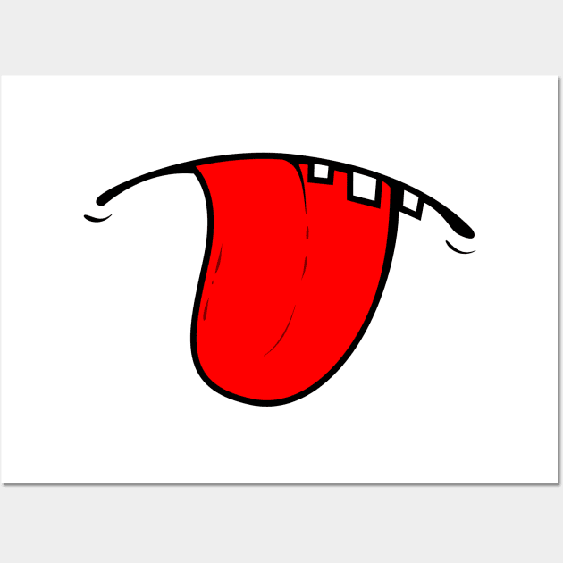 Funny Tongue Out Face Mouth Wall Art by Shirtbubble